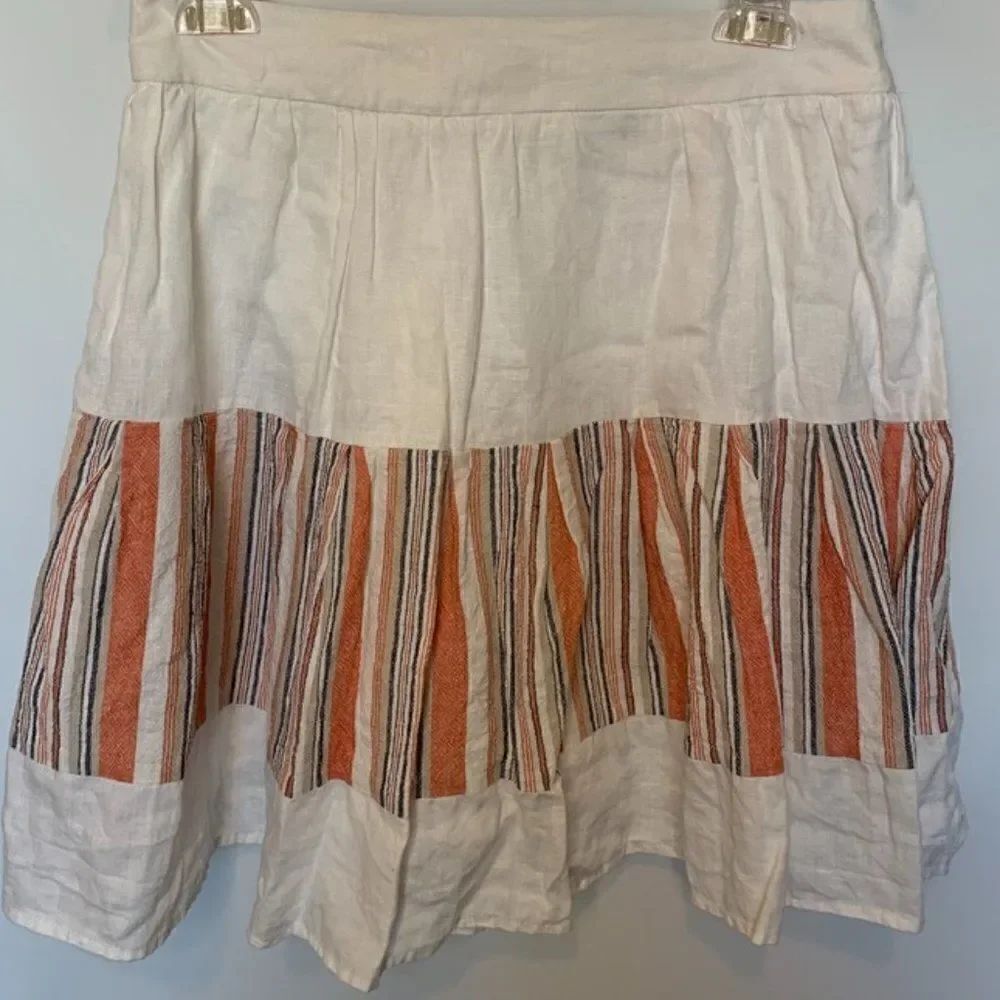 Love 21 Striped Linen Cotton Blend Skirt